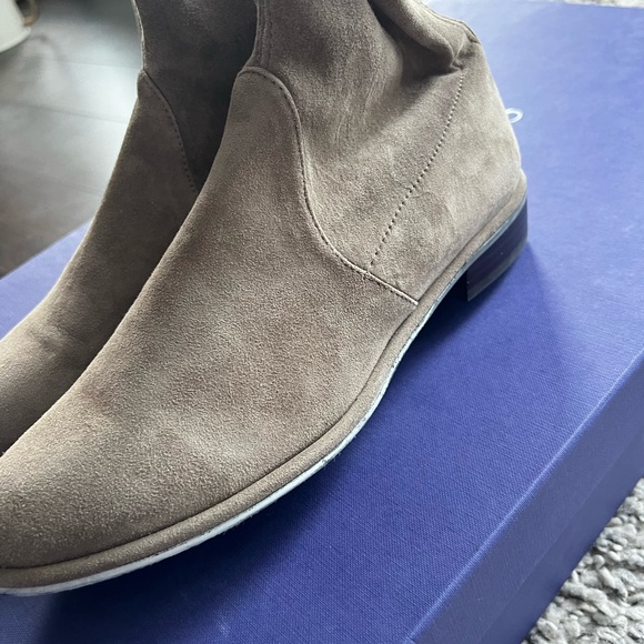 Stuart Weitzman Taupe Zipper Over Knee Boots - Picture 5 of 7